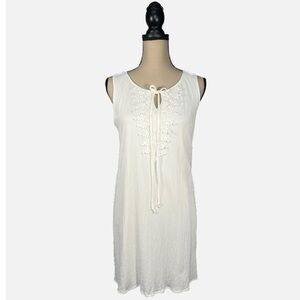 Naif Off White Crinkle Swing Dress Womens size L